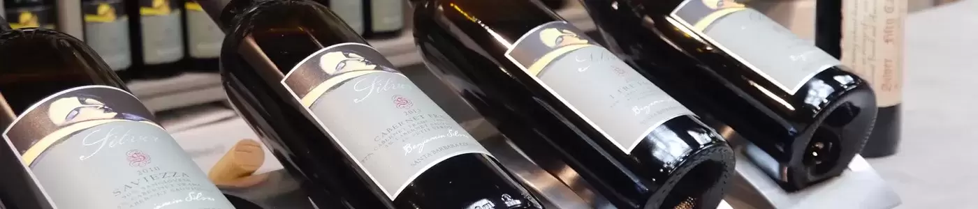 wine bottles on display